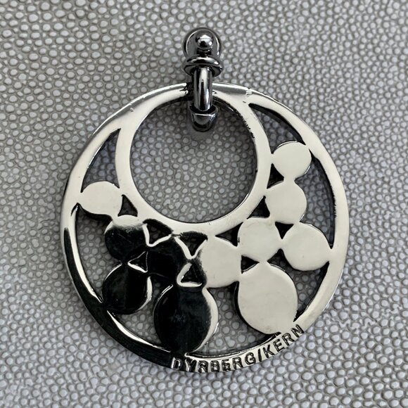 Dyrberg/Kern Idoya large turquoise enamel and silver pendant - Picture 4 of 5